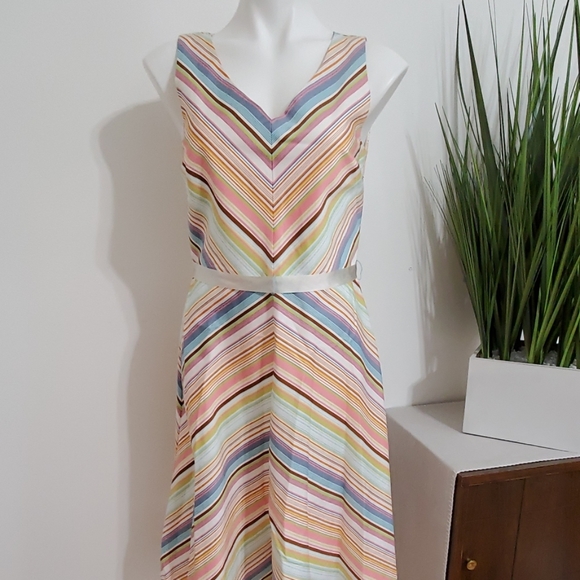 Multi Stripped sleavless dress - Picture 2 of 8